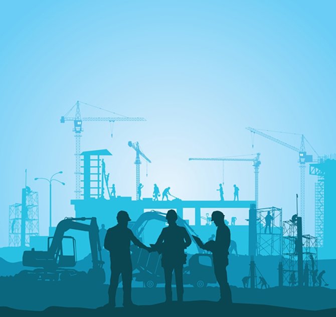 Wadi Melouk worksite silhouette